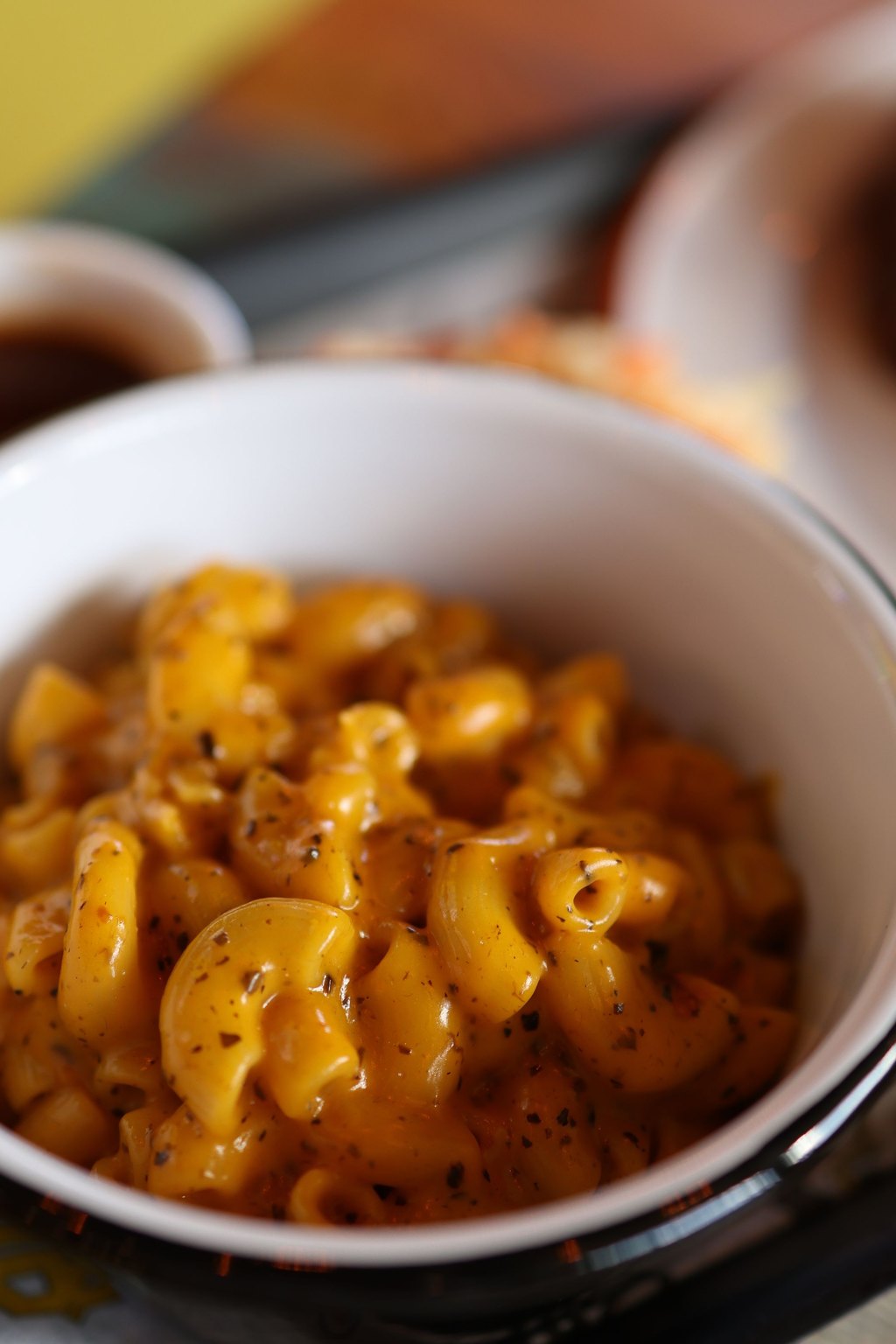 Close up of one pot stovetop mac and cheese
