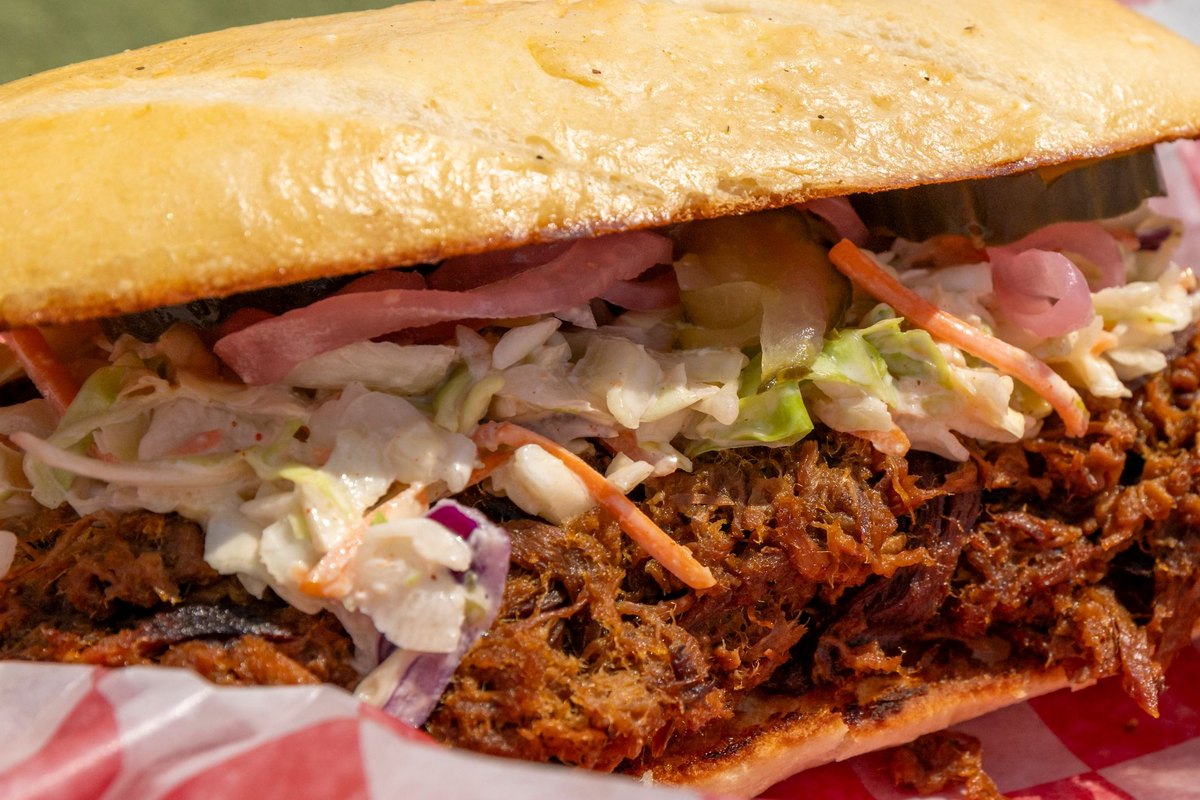 A serving of crockpot pulled pork