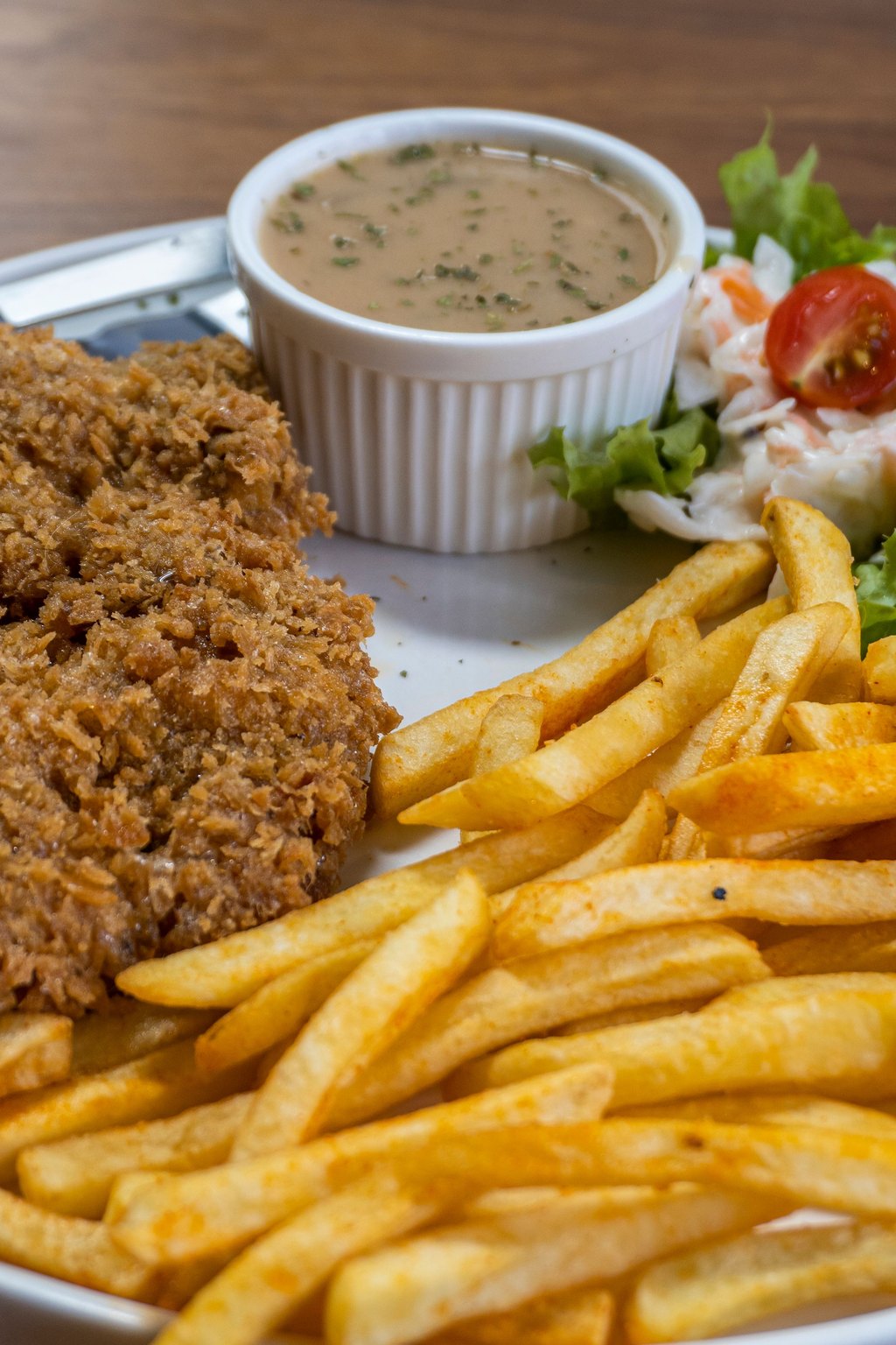 Close up of chicken fried steak with country gravy