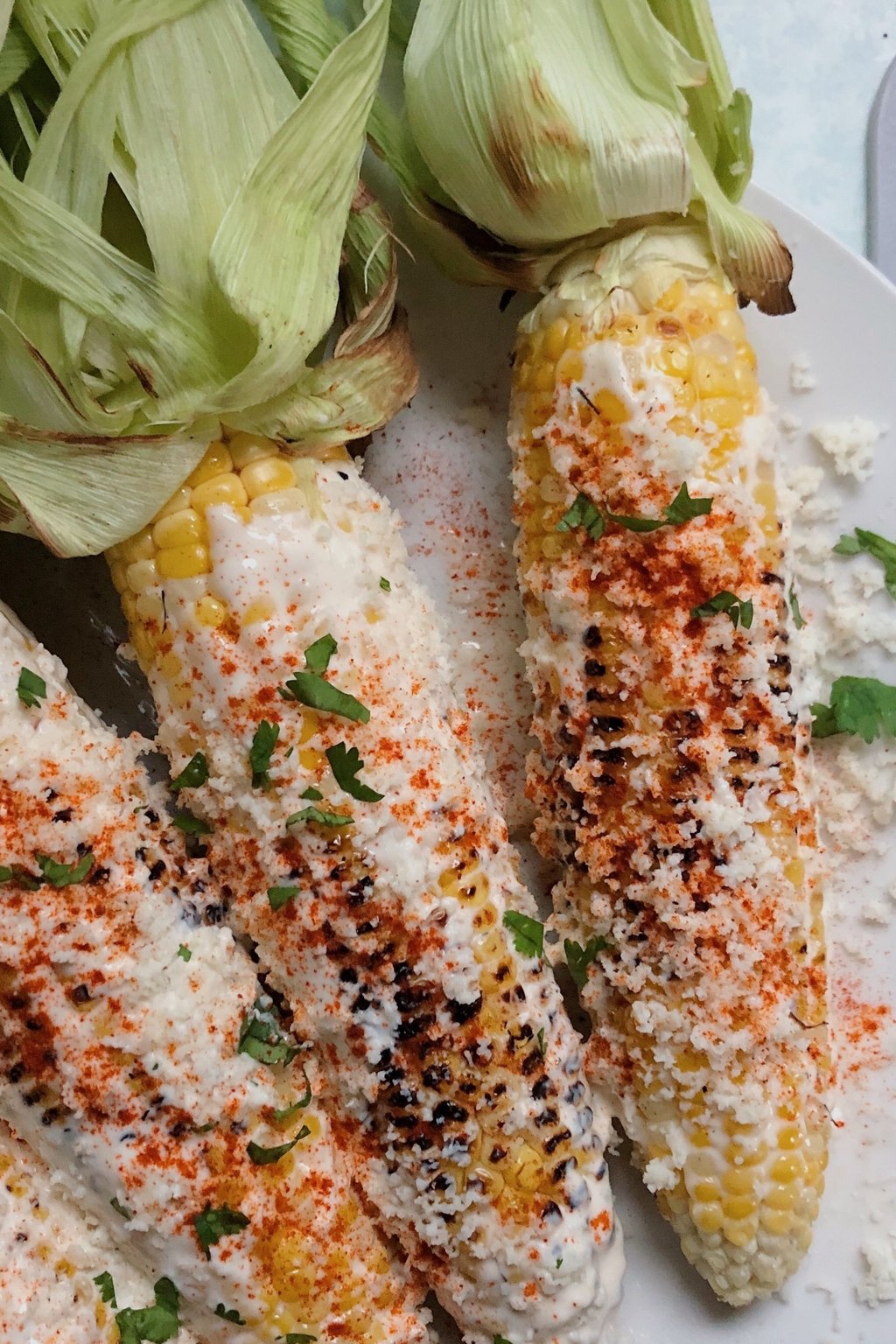 Close up of mexican street corn salad