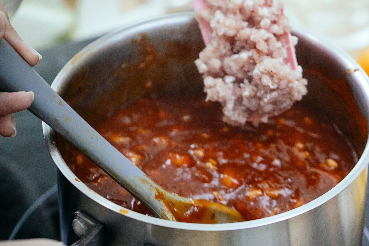 Simple Homemade Chili ready to serve