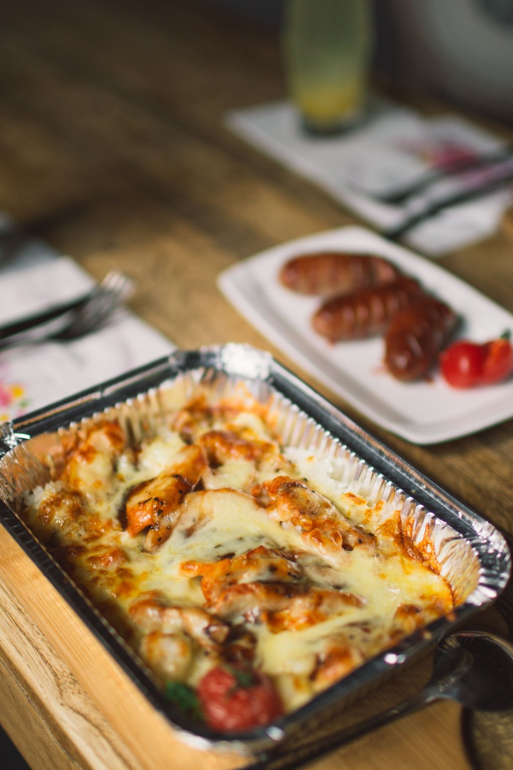 Close up of chicken cordon bleu casserole