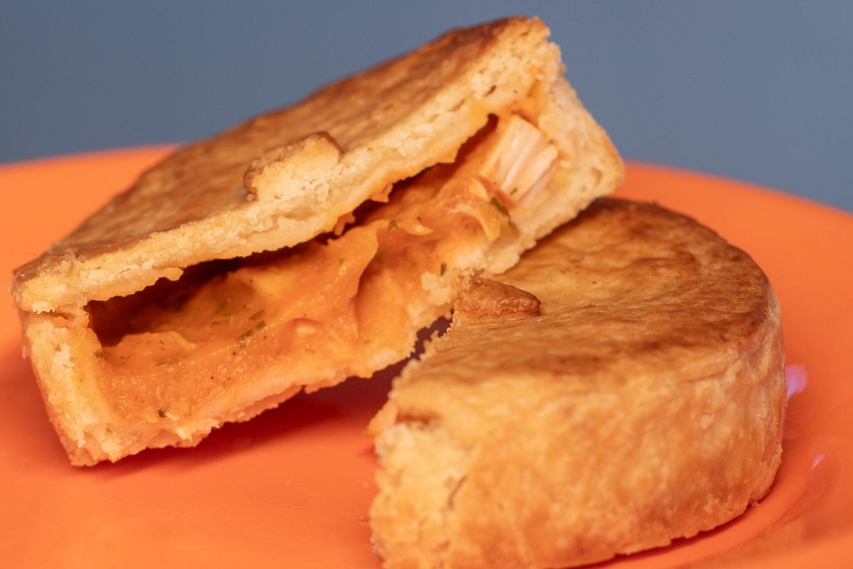 A serving of easy chicken pot pie from scratch