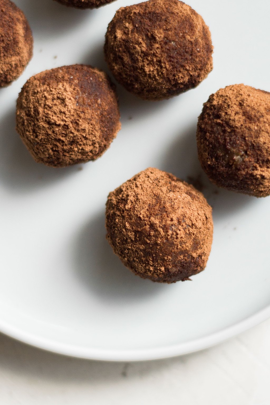Close up of homemade chocolate truffles