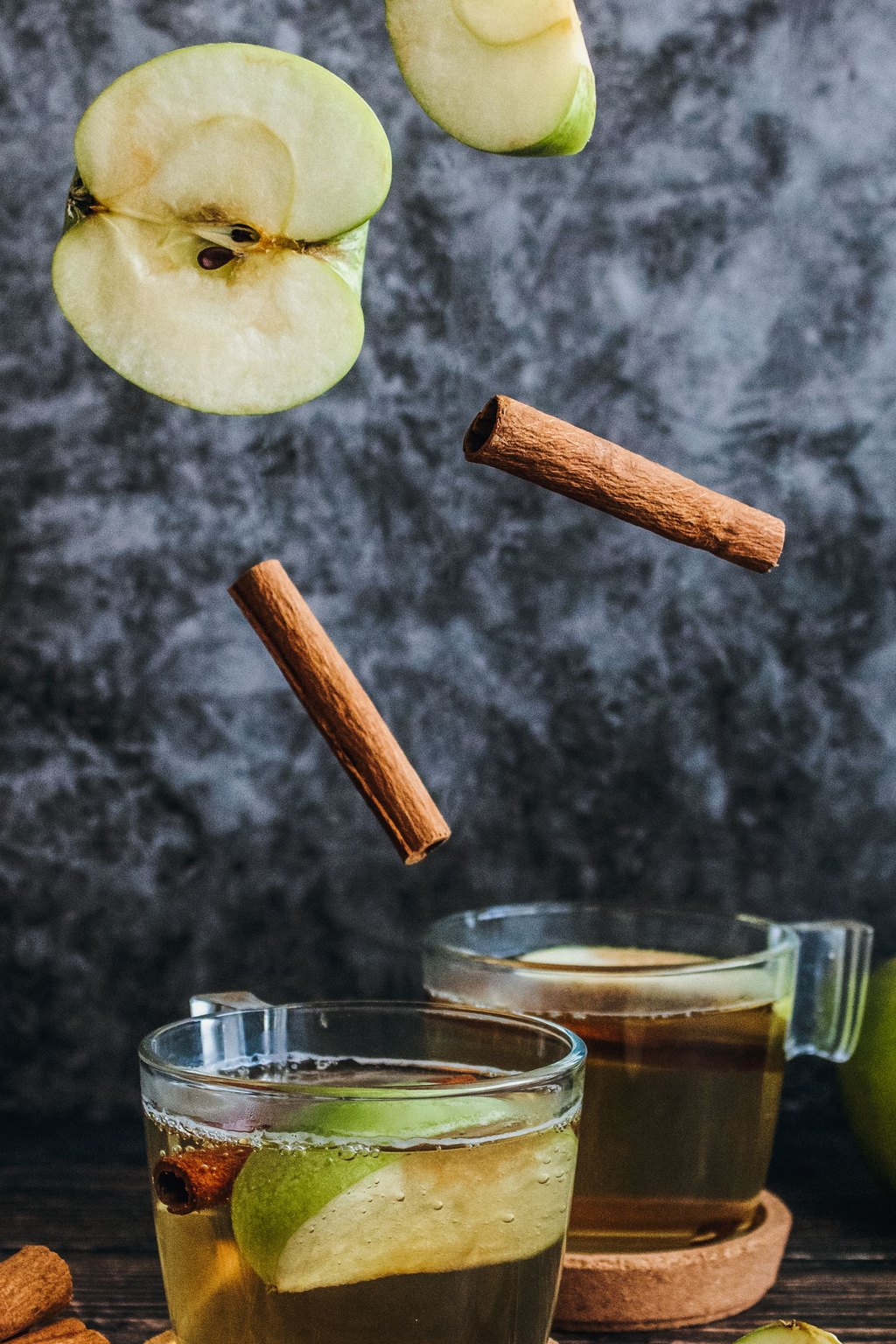 Close up of slow cooker mulled apple cider