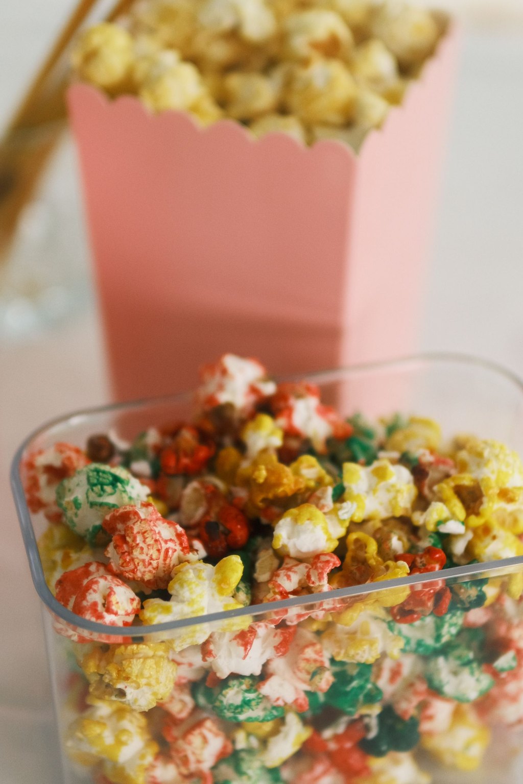 Close up of valentine's day snack mix