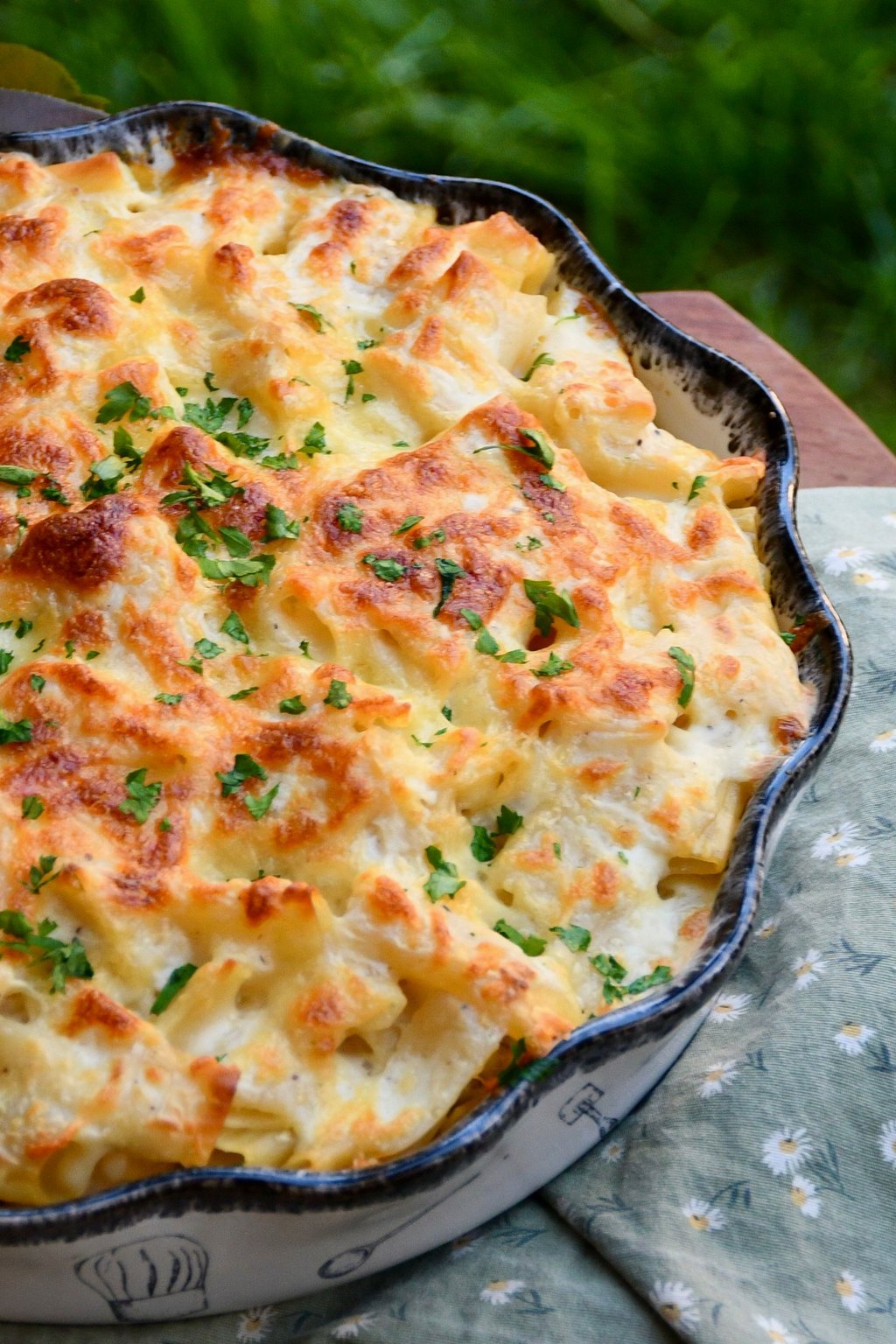 Close up of classic tuna noodle casserole