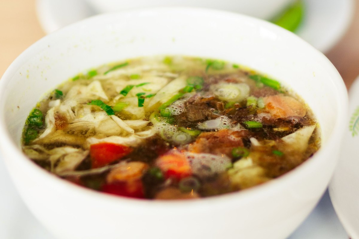 Old Fashioned Chicken Noodle Soup ready to serve