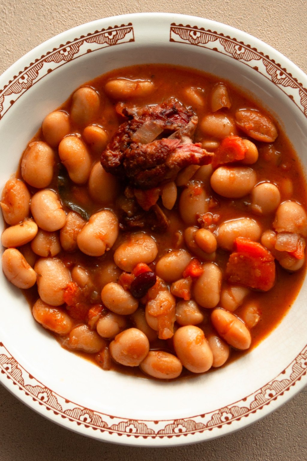 Close up of brown sugar baked beans