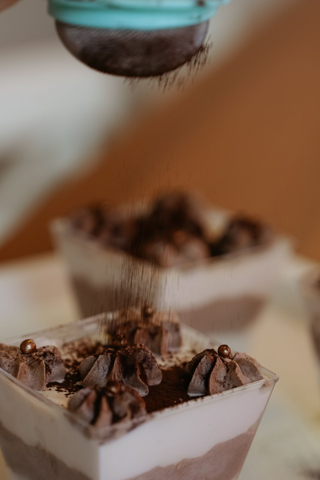 Close up of chocolate dirt cake