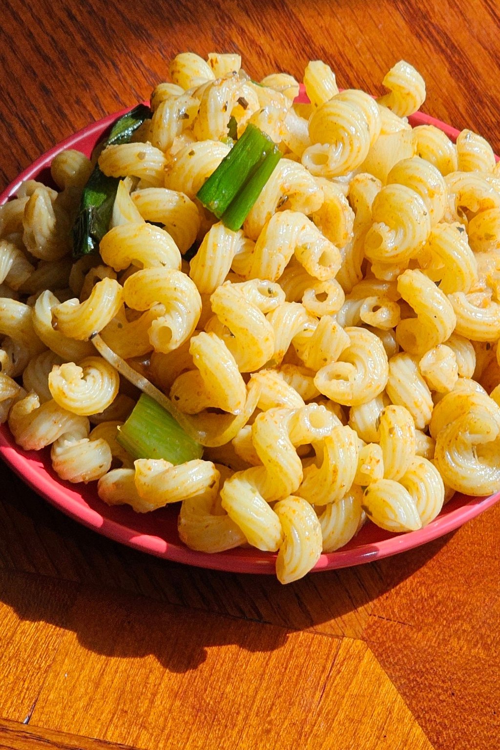 Close up of classic macaroni salad
