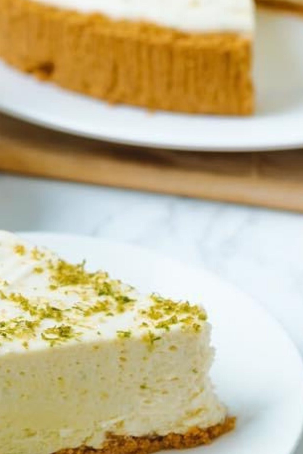 Close up of no bake key lime pie