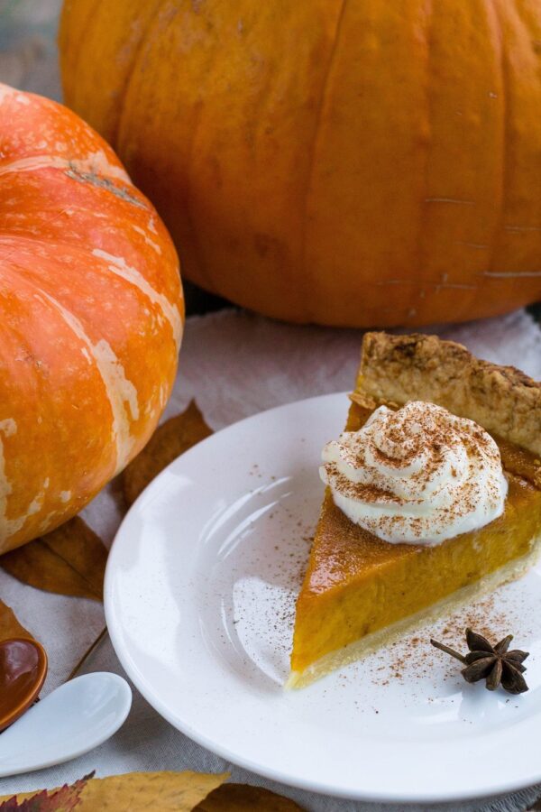 Close up of classic pumpkin pie