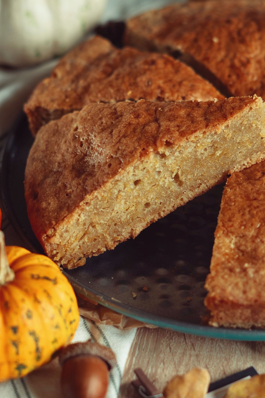 Close up of pumpkin dump cake