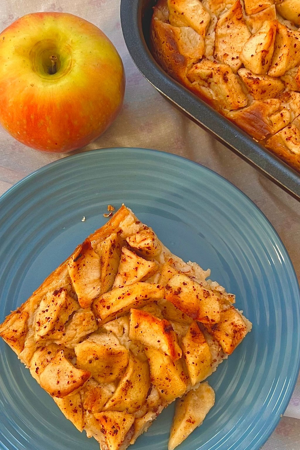 Close up of brown butter apple blondies