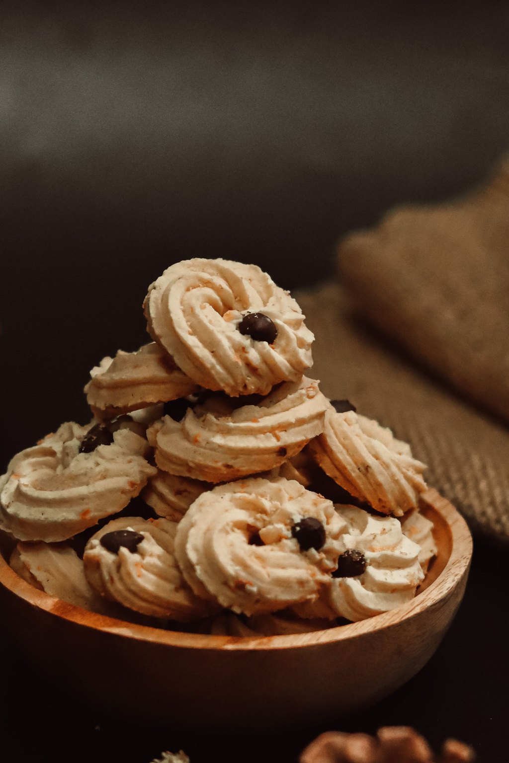Close up of buttery spritz cookies