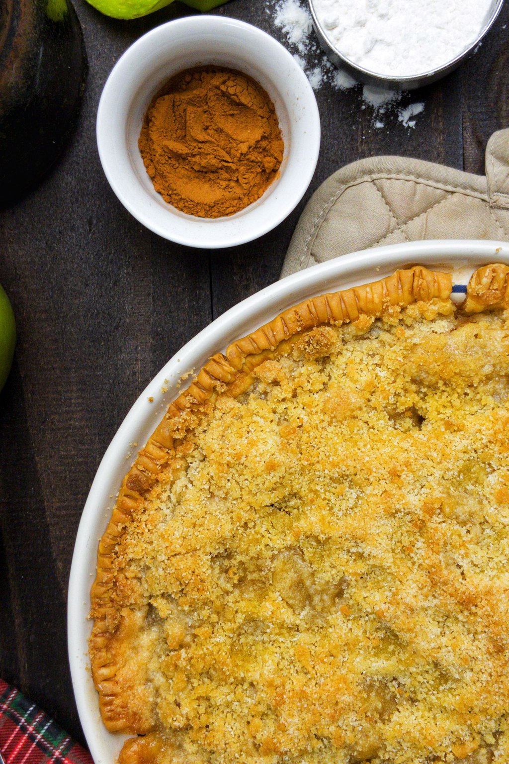 Close up of classic apple crisp