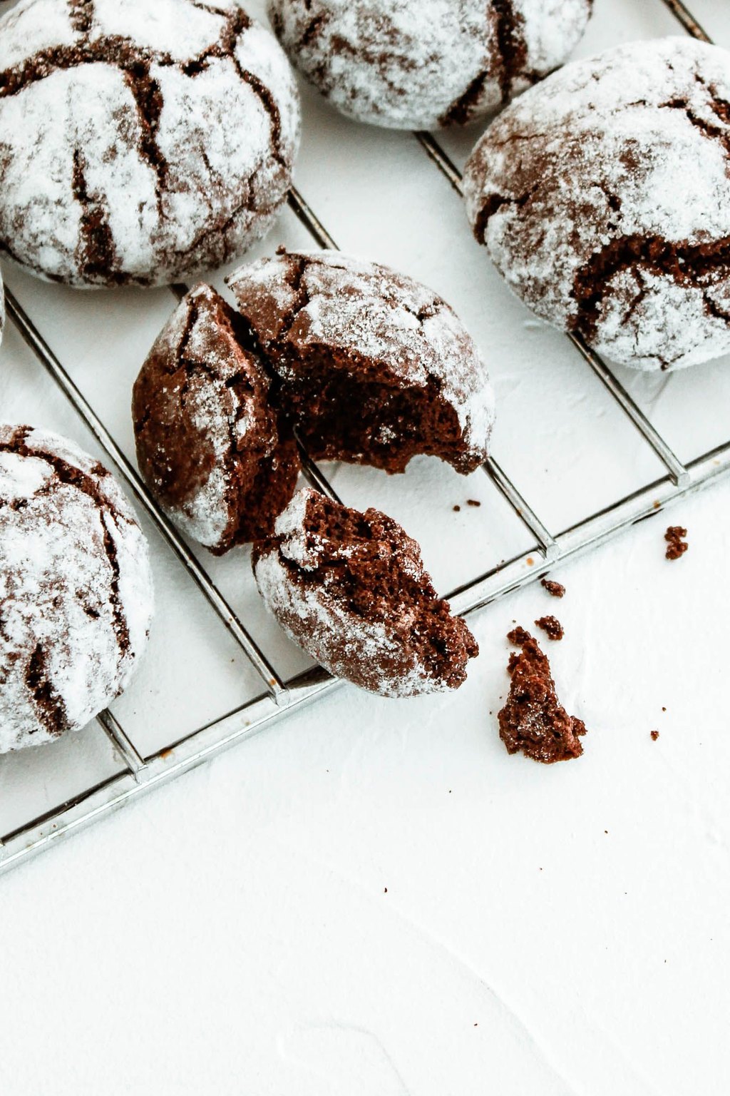 Close up of double chocolate peppermint cookies