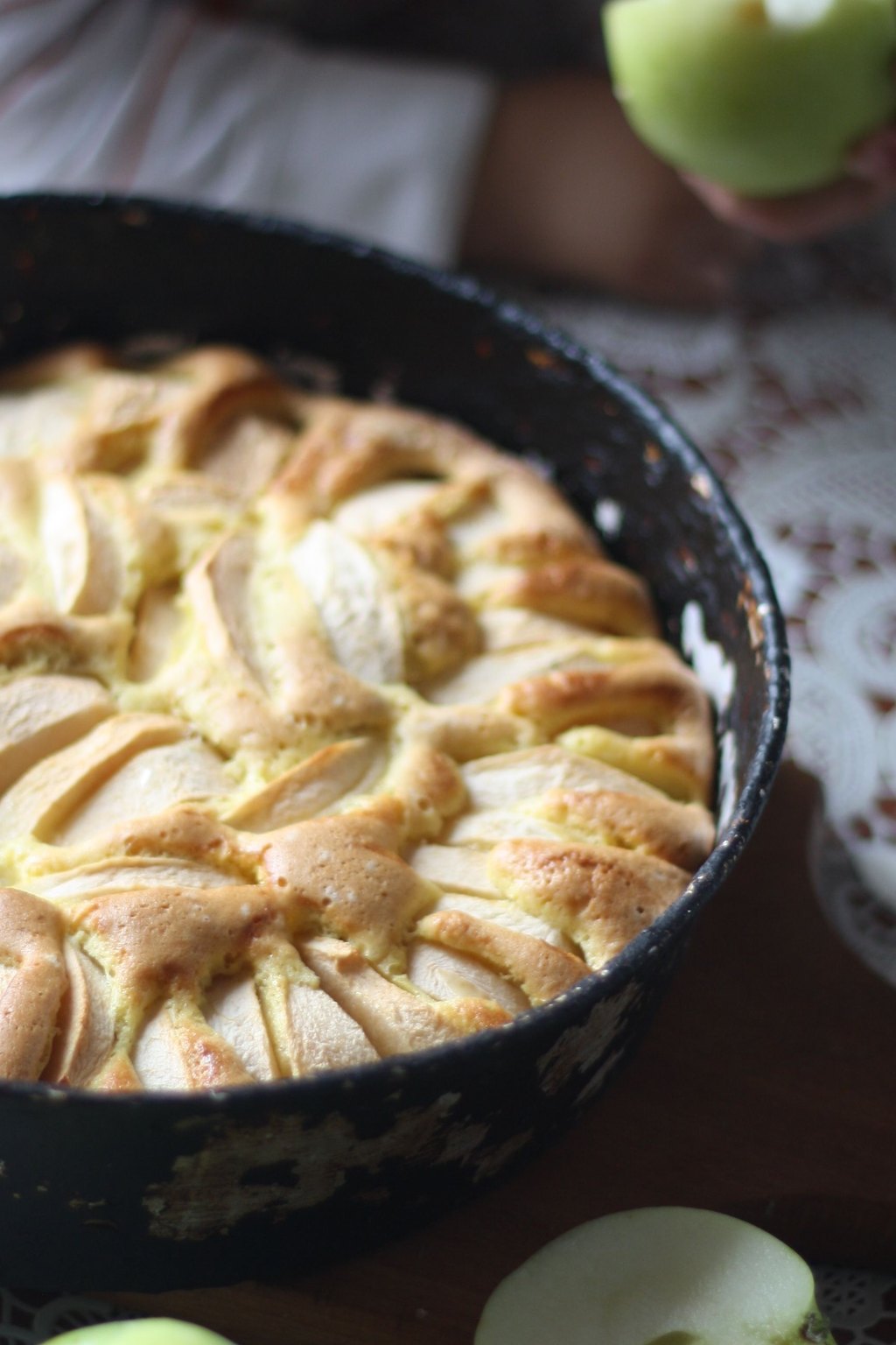 Close up of easy apple cobbler