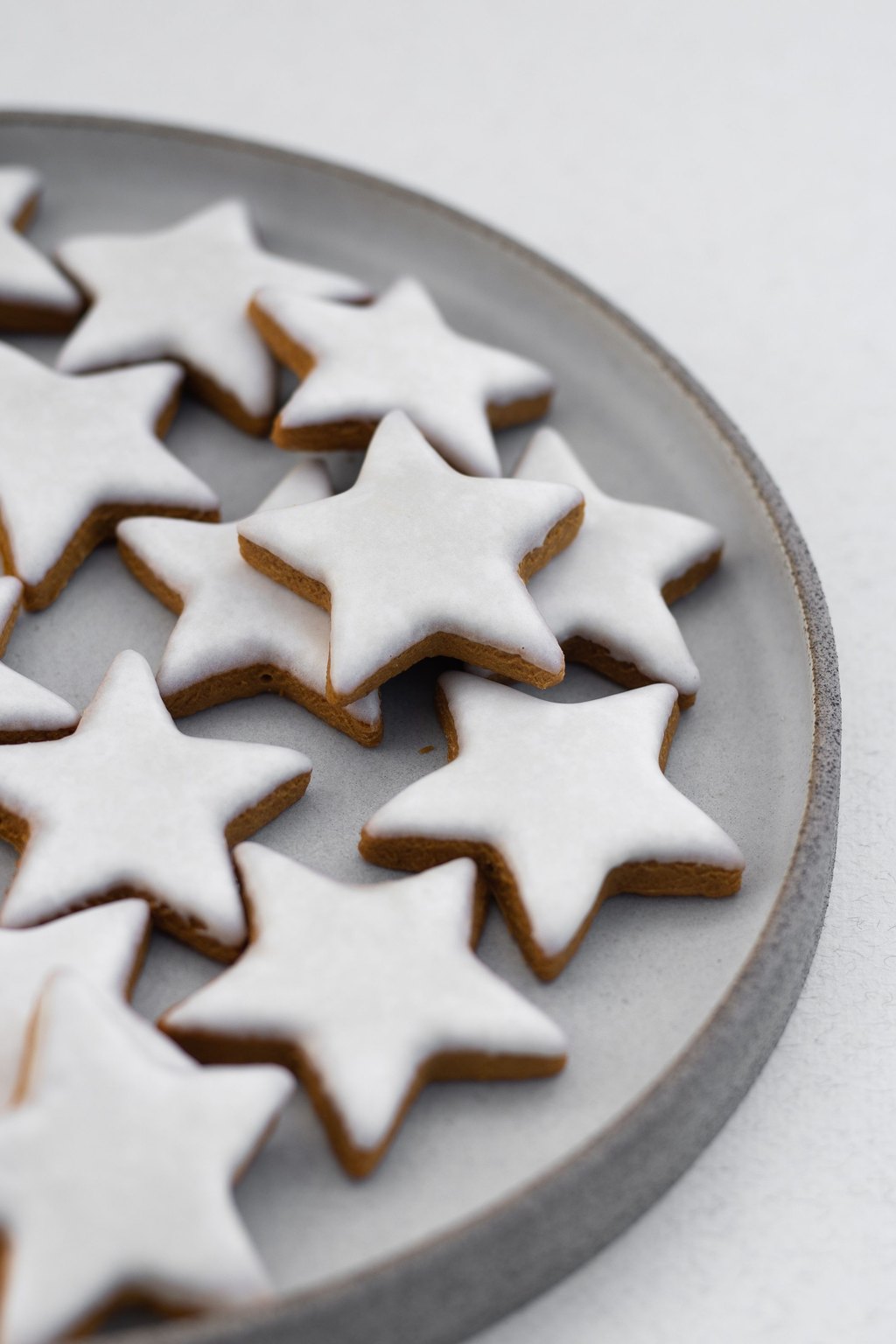 Close up of glazed eggnog cookies