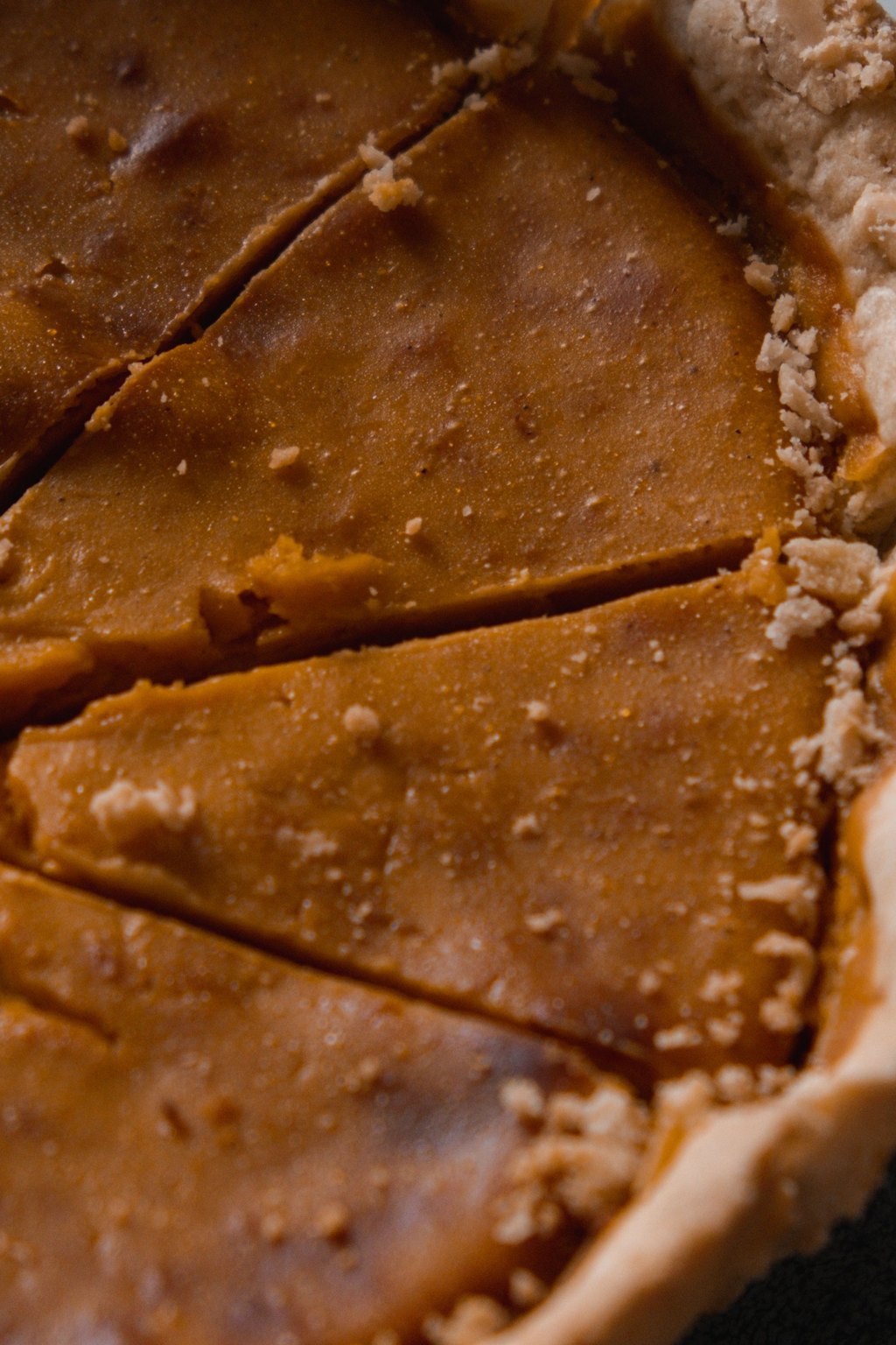Close up of sweet potato pie