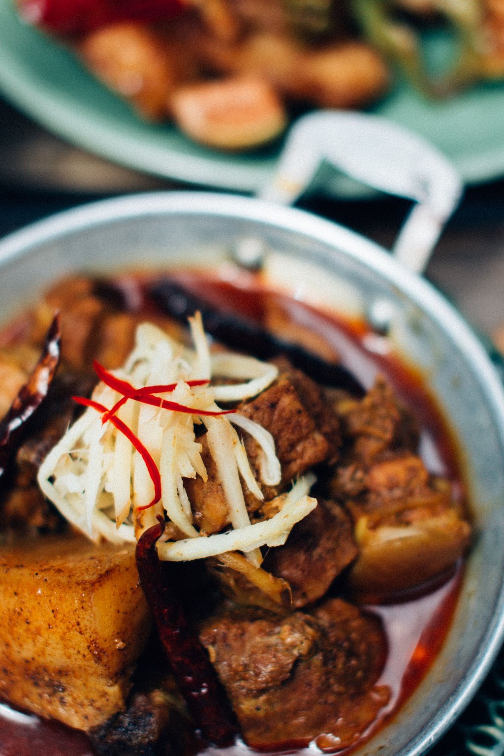 Close up of slow cooker beef stew