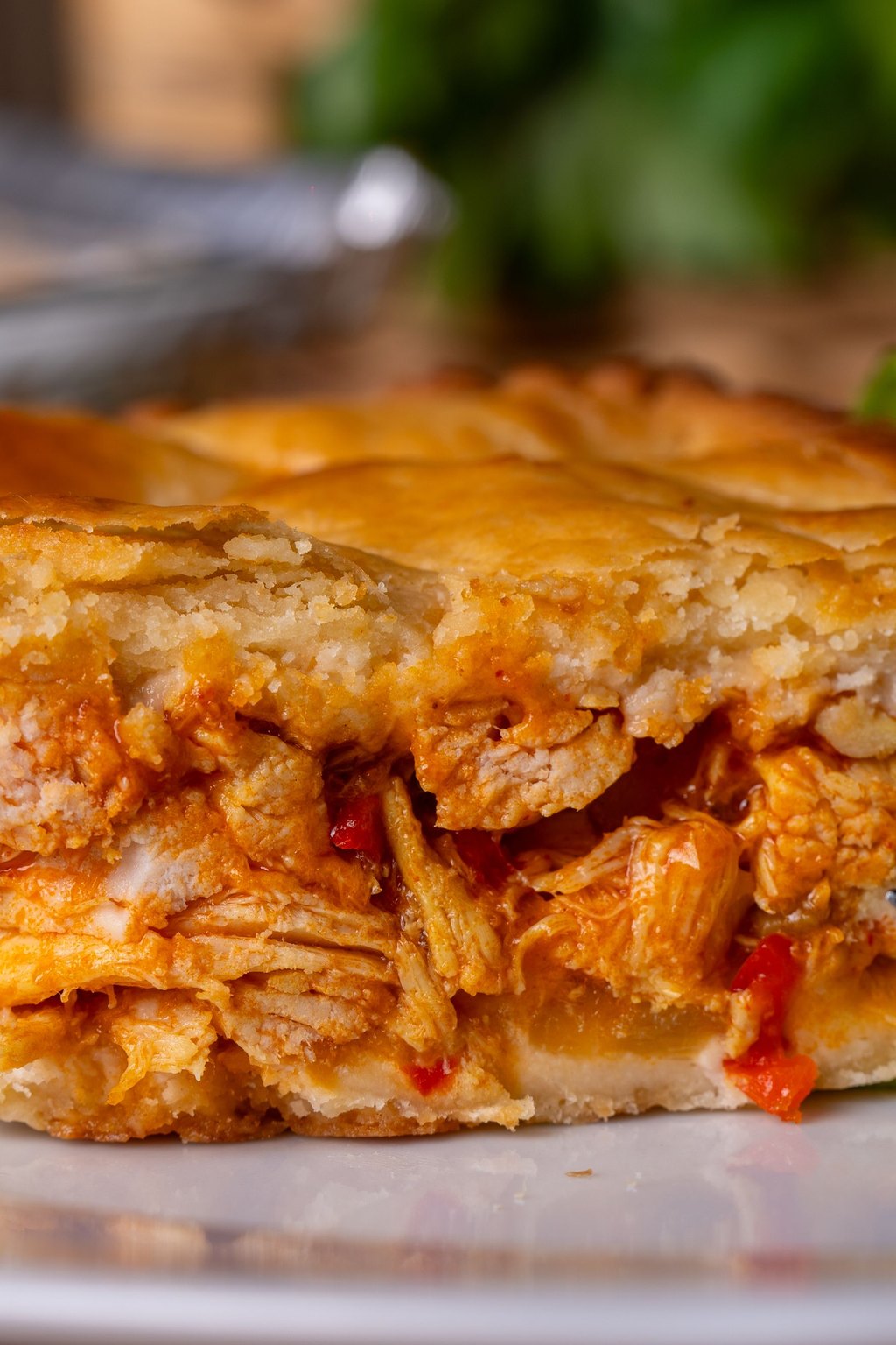 Close up of slow cooker chicken pot pie
