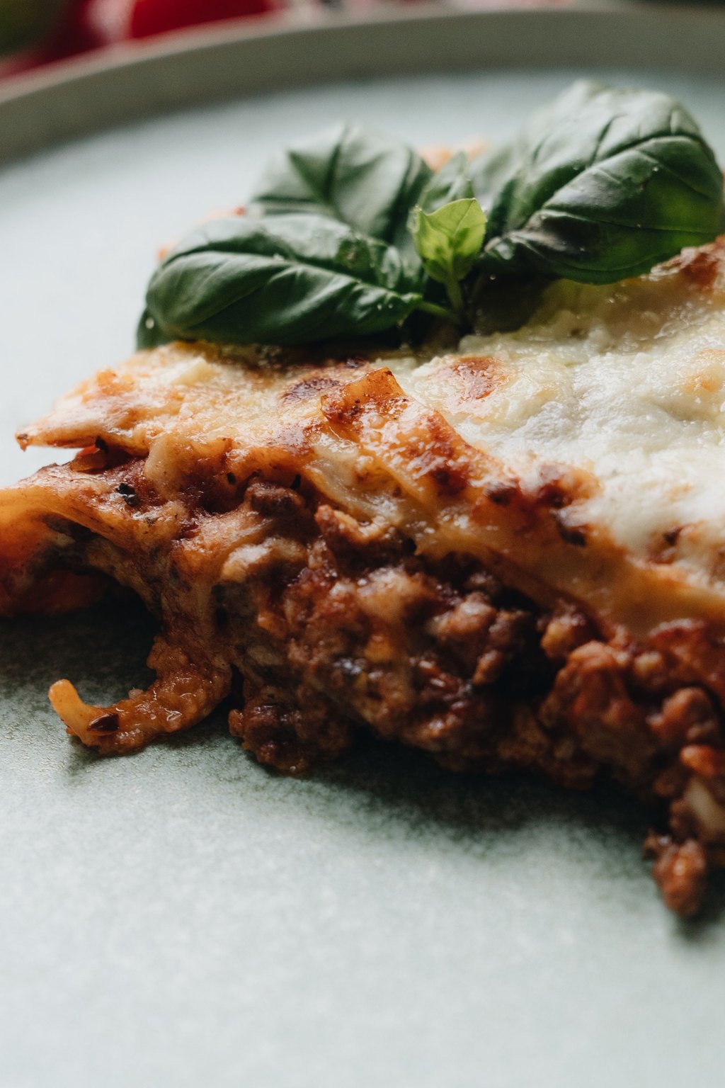 Close up of slow cooker lasagna