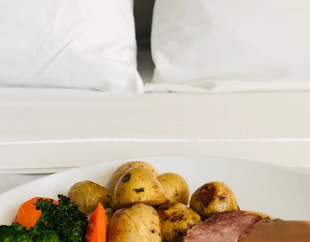 Close up of slow cooker pot roast