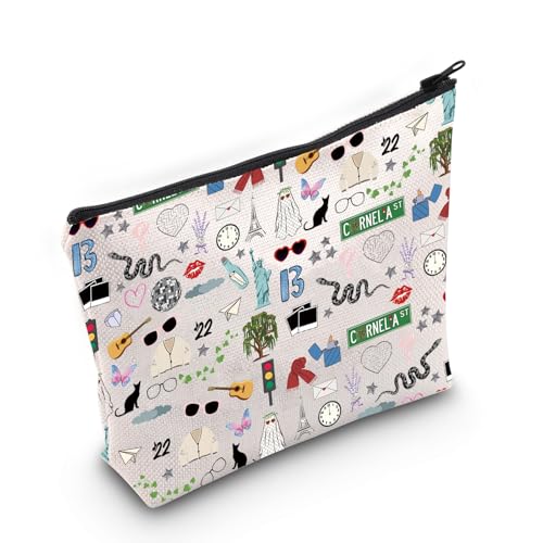 LEVLO Singer Album Cosmetic Make Up Bag Singer Tour fans Gift Song Concert Makeup Zipper Pouch Bag Singer Song Merchandise (Singer Album Makeup Bag)