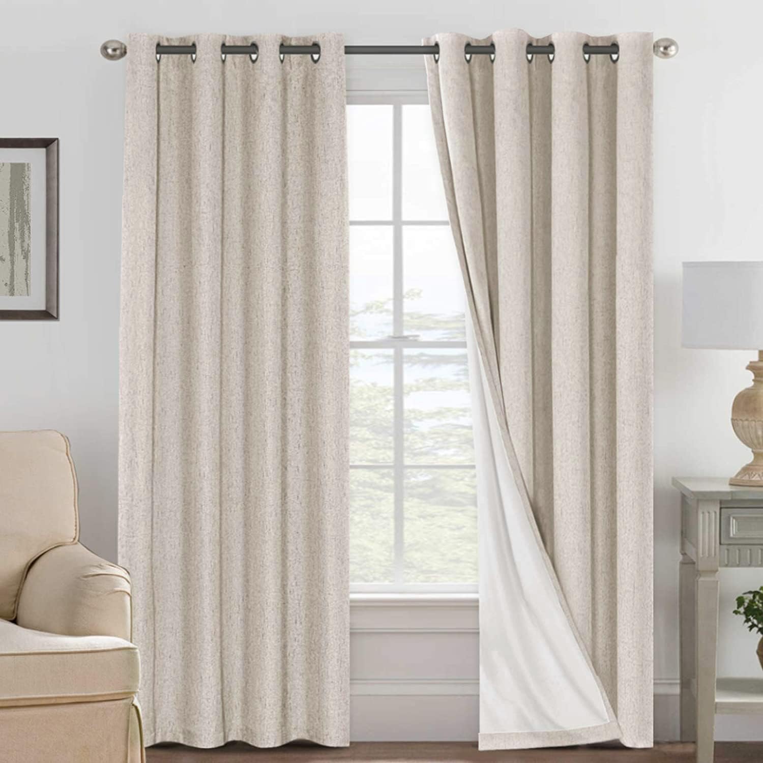 H.VERSAILTEX Linen-Look Blackout Curtains