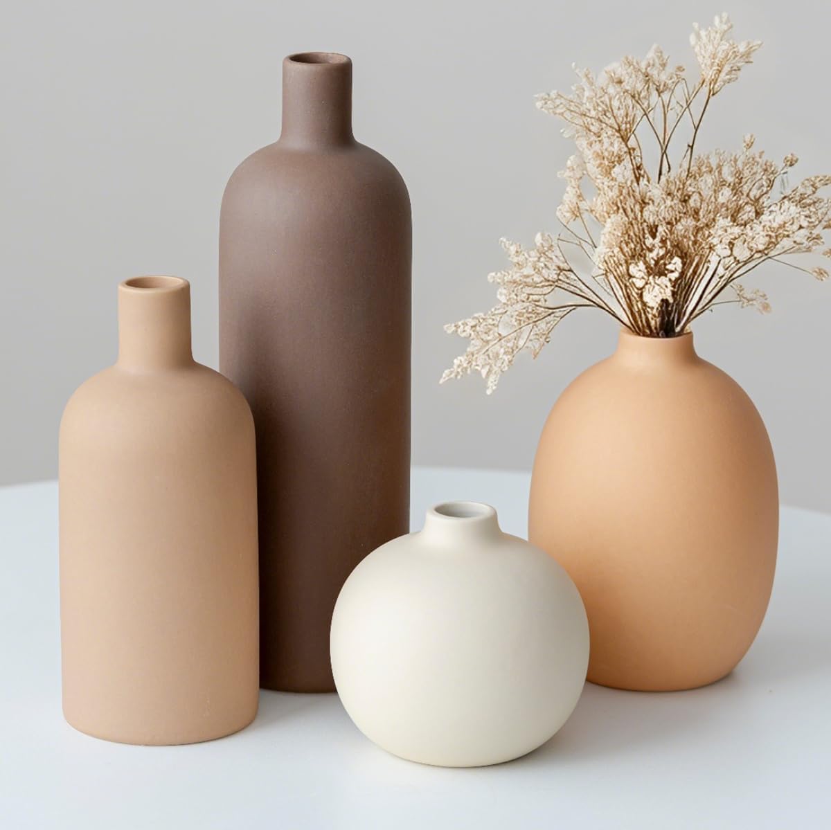 Modern Ceramic Vase Set in neutral colors