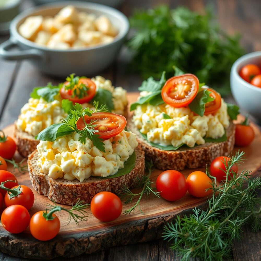egg salad presentation