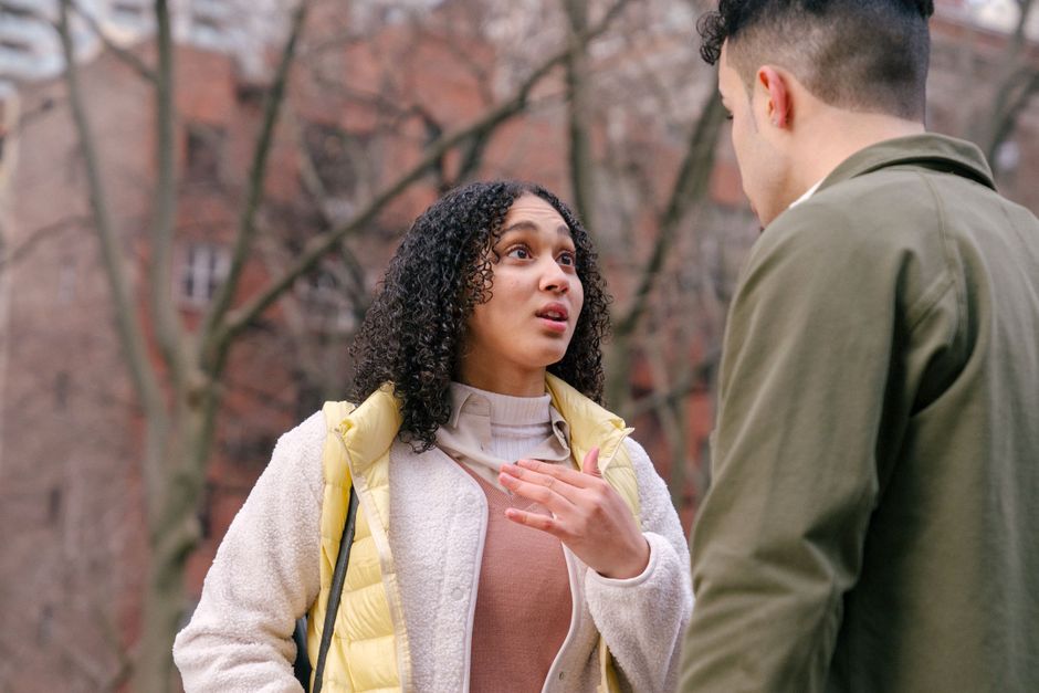 A woman caught explaining herself after the truth came out before she could tell it.
