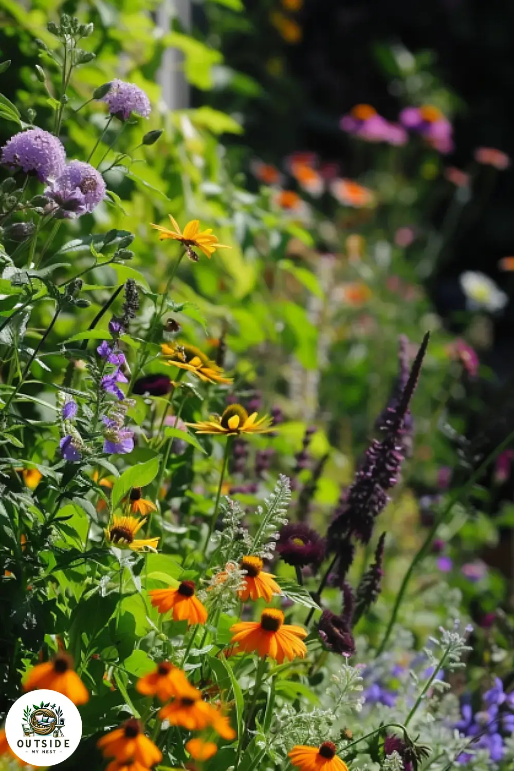 Pollinator paradise wall on patio