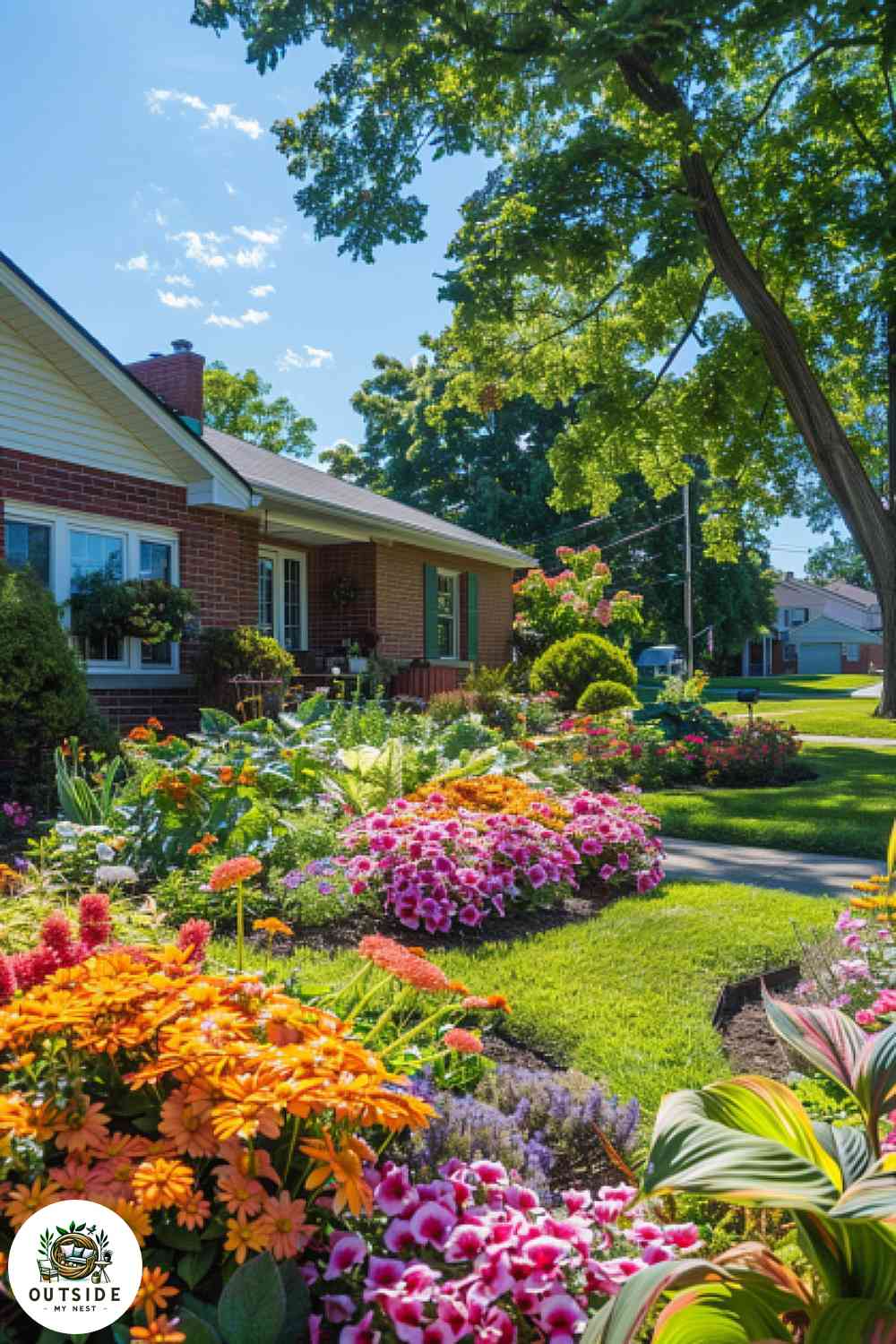 Front yard with seasonal color