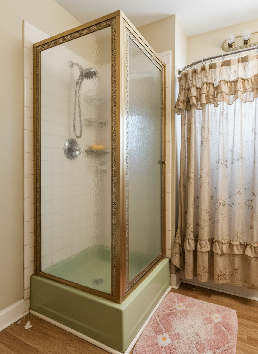 Tiny, Framed Shower Doors