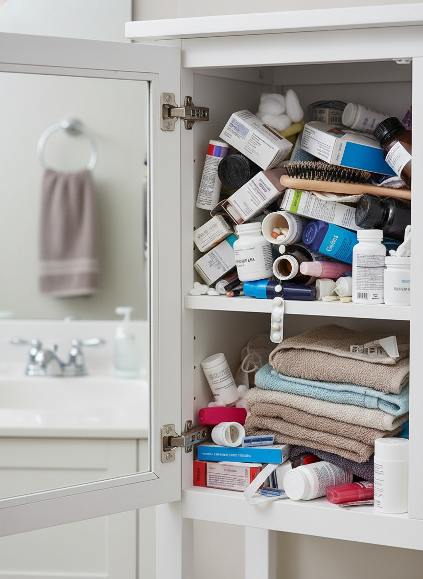 Unorganized Medicine Cabinets