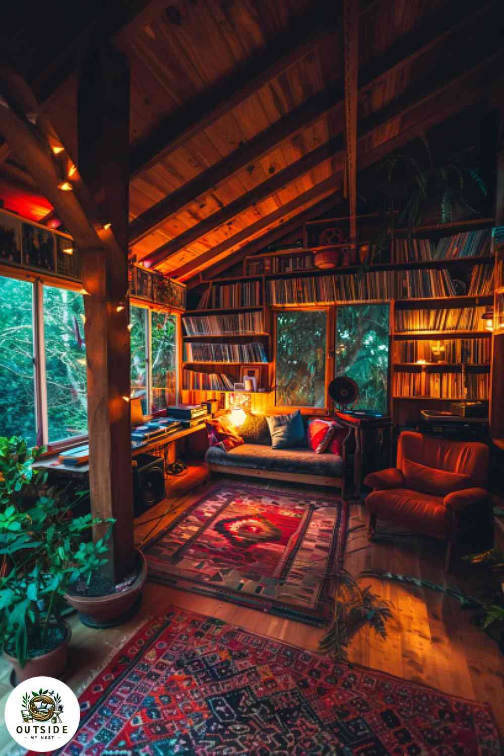 Vintage vinyl lounge shed